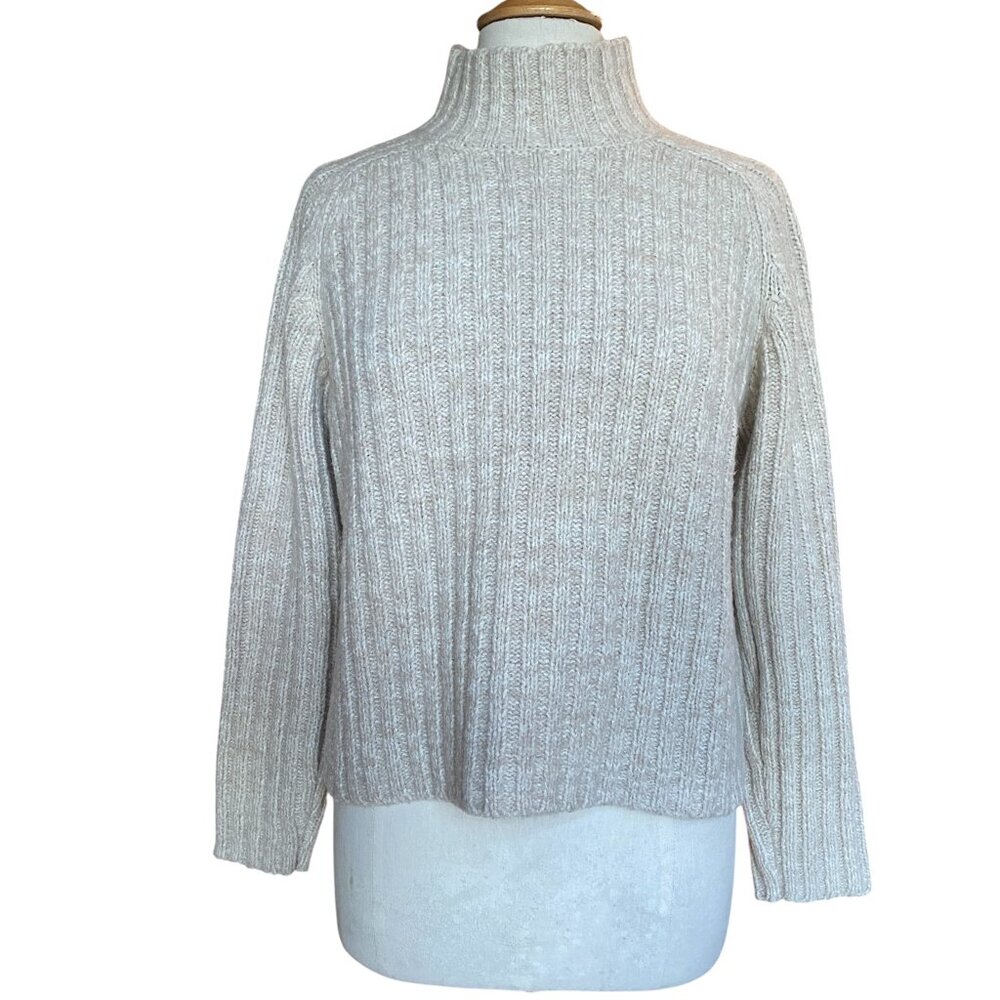 Vintage The Limited Katherine Chunky Knit Fisherman Sweater Wool Blend Oatmeal-L